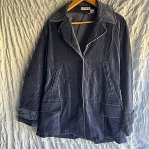 Vintage Isabella Bird Velvet Barn Coat 6 Blue Y2K Cotton Chore Jacket Hong Kong